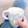 High value Flower Mug Design Sense Water Cup Girl Heart Mug Hand-painted Cup Birthday Gift Souvenir