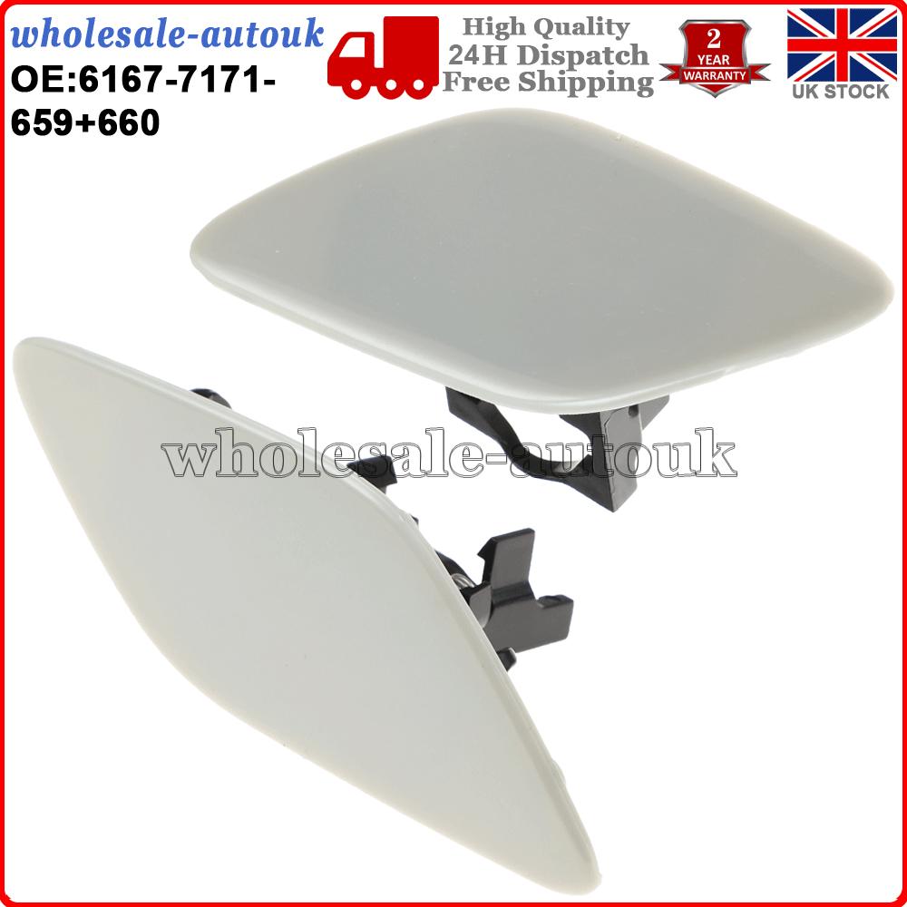 Light + Right Headlight Washer Cover Cap for BMW 3 Series E92 E93 61677171659/60