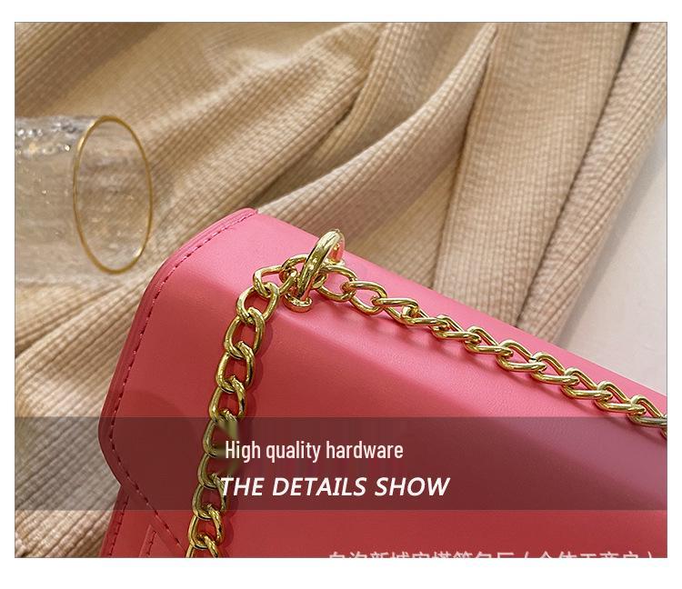 Korean Style Women's Versatile Crossbody Shoulder Bag with High-End Texture and Popular Chain Design