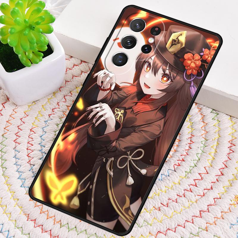 Genshin Impact Hu Tao Ghost Silicone Phone Case For Samsung Galaxy note 10 pro S26 S25 S24 S23 S22 S21 Plus S25Ultra Capa Cover