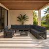 Garden Sofa Set 12 Pieces Gray and Dark Gray Poly Rattan