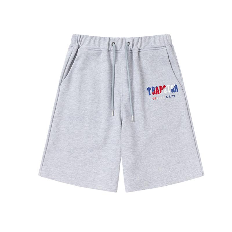 

732 Trapstar London 2025 Новий літній комплект із вишитою рушником і круглим вирізом, вільна велика футболка з повсякденними шортами M