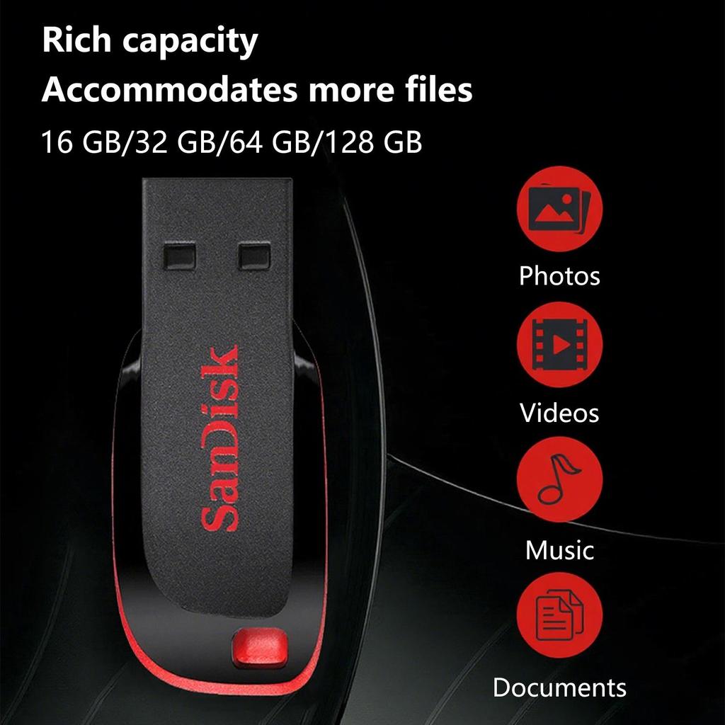 SanDisk CZ50 16GB USB 2.0 Flash Drive Original Sandisk Usb 32GB 64GB 128GB Memory Stick U Disk Mini USB Flash Drive for Computer