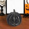 Yousheng Halloween Pumpkin Figurine Hand-carved Resin Punpkin Statue Handmade Tabletop Decoration for Home Porch Front Door Mantel Room Decor
