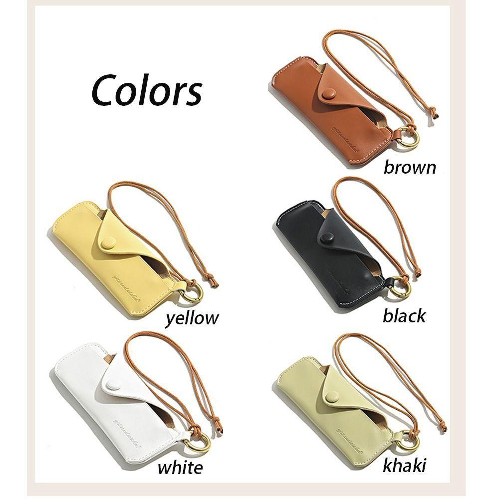 PU Leather Glasses Bag Anti-lost Eyeglasses Holder Creative Sunglasses Case  Students