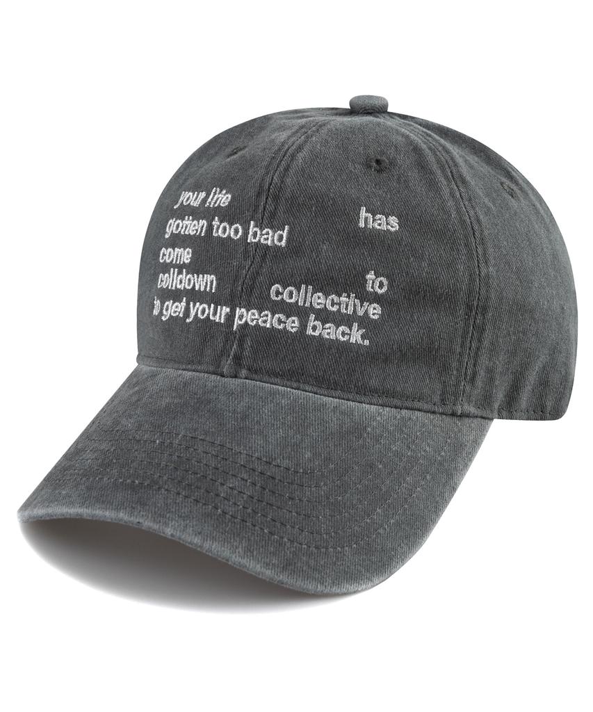 Bichiseuaenkeulim Your Life Stone-Washed Ball Cap-Gray