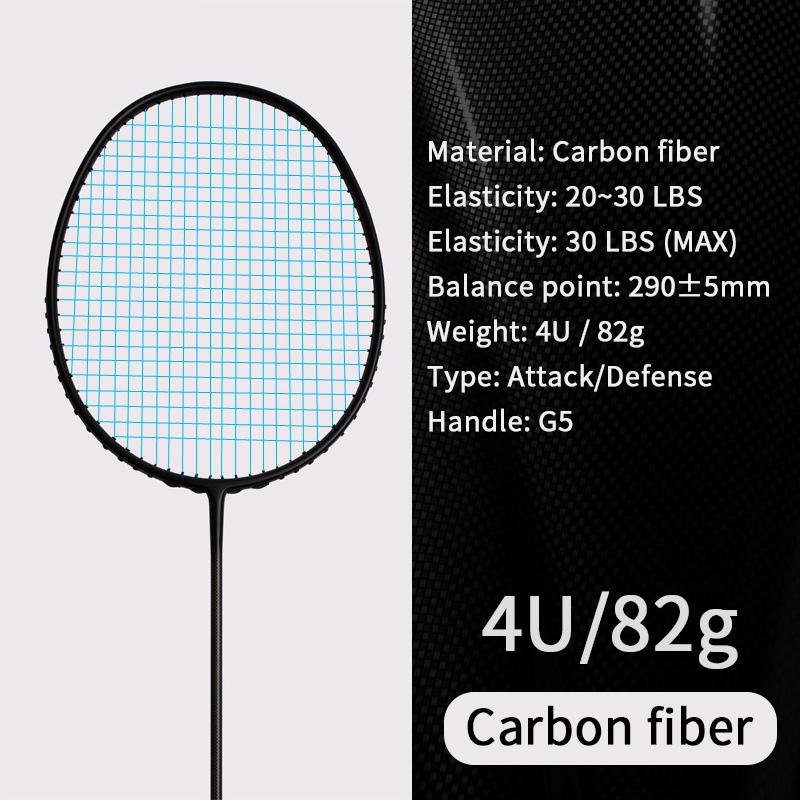 

21-30 LBS badminton racket carbon fiber man woman adult high elasticity durable major Attack racket defense Competition level 22LBS