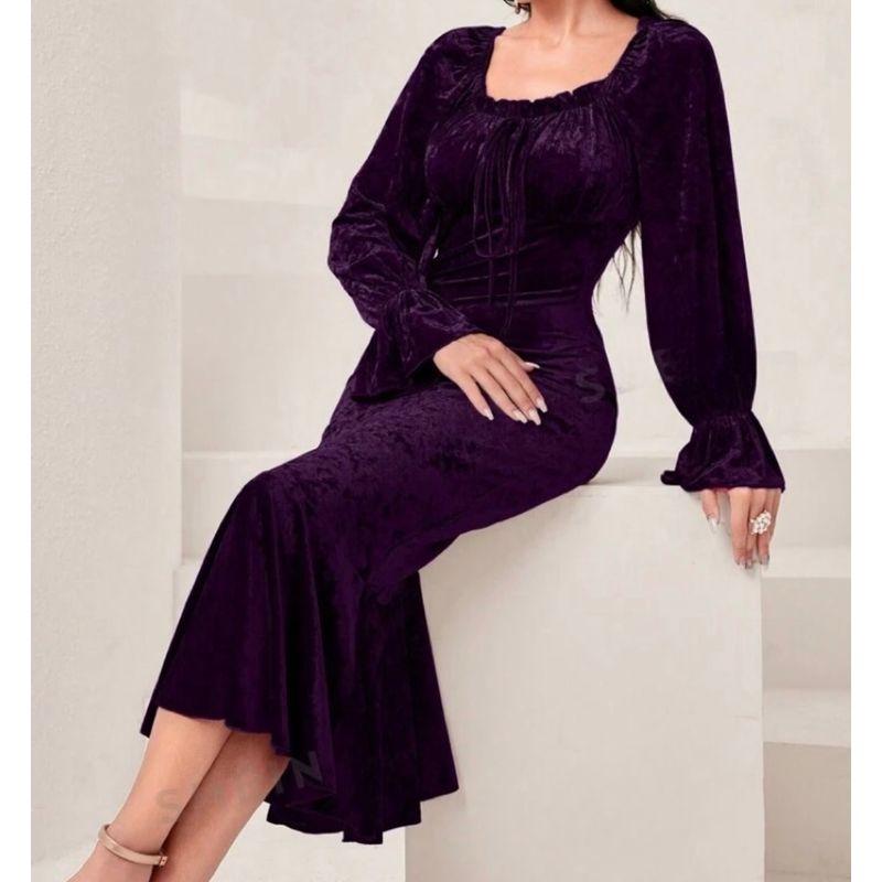 Export Single 2024 Spring New Arrival Small Dress Socialite Classy Purple Sexy Show Fishtail Figure Elegant Dress