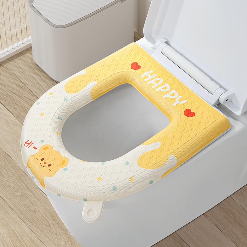Cartoon Toilet Seat Cushion Cover, Soft EVA Toilet Lid Cover with Adhesive, Four Seasons Universal Fit    