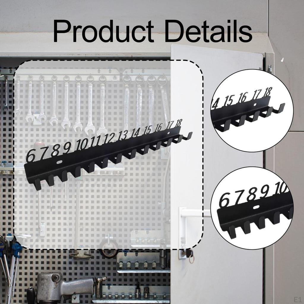 Mounted Wrench Organizer, Tool Storage Rack, Multifunctional, for , Easy Installation,