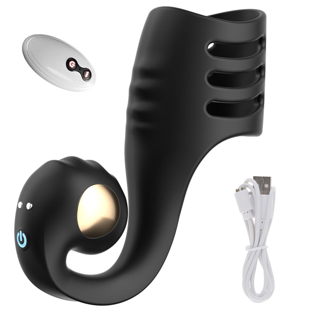 Powerful Penis Ring Vibrator Male Remote Control Dual-motor Delay Ejaculation Enlargement G-Spot Stimulation Sex Toy For Couple