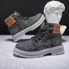 Fashion Big Size Men's Shoes 2025 New High Top Sports Shoes, Fashionable Denim Casual Board Shoes, Thick Soled Versatile Workwear Shoes