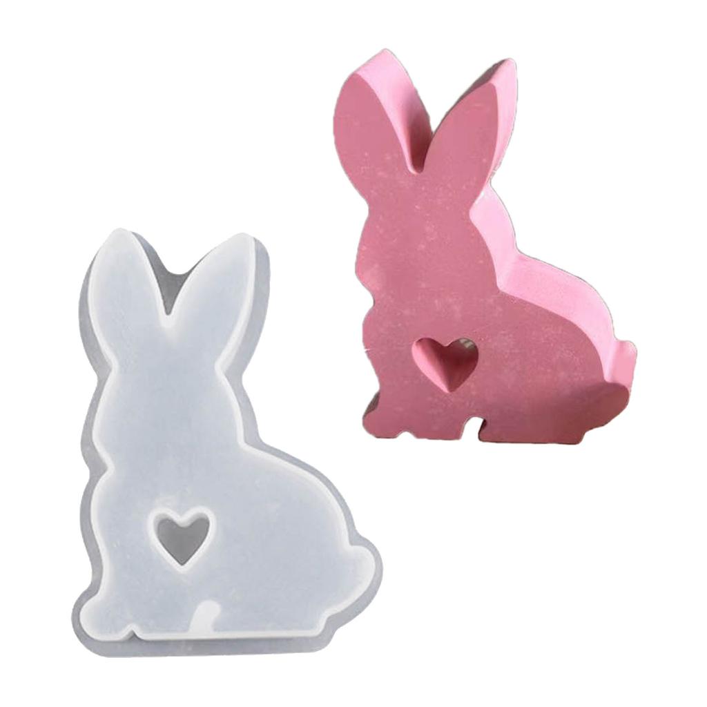3D Rabbit Resin Mold Easter Bunny Resin Mold for DIY Art Craft Gypsum Ornament Home Decor Epoxy Resin Casting Mold