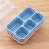Microwavable Plastic Student Lunch Box, Rectangular 5-Compartment Bento Box, Multi-Size Meal Prep Container, 4 Color Set