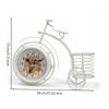 Wire Basket Cycle Clock White Bike Desk Iron Table Timepiece