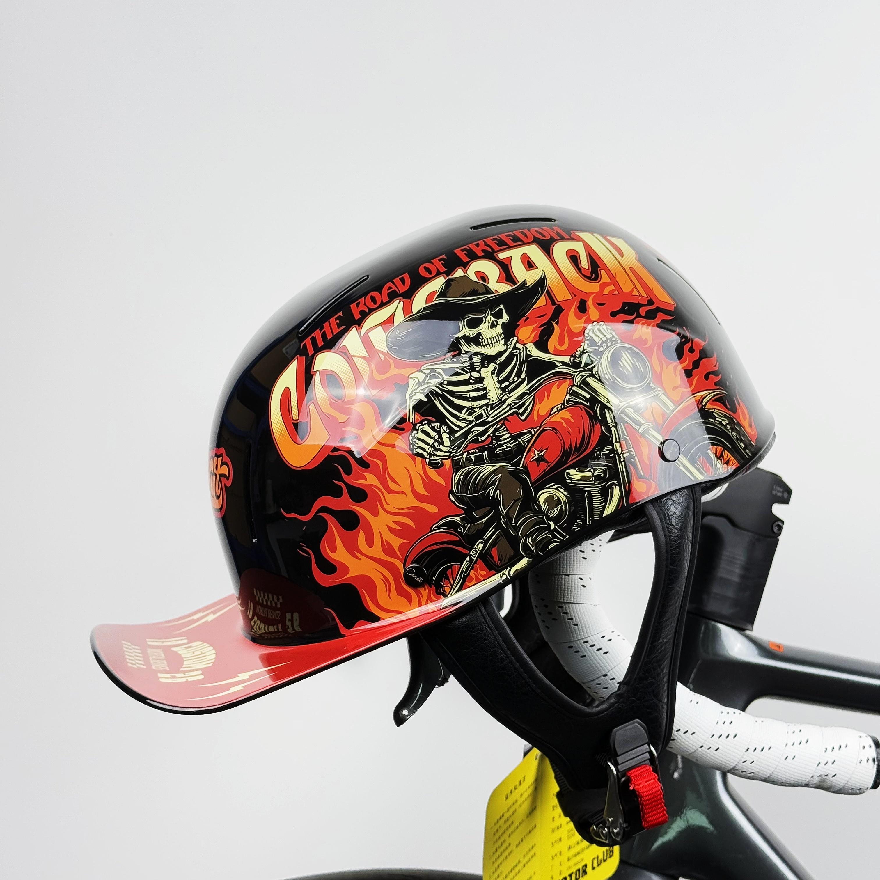 

High Quality Adult Open Face Summer Retro Motorcycle Vintage Half Helmet Baseball Cap Helmets Children Riding Motocross Men L