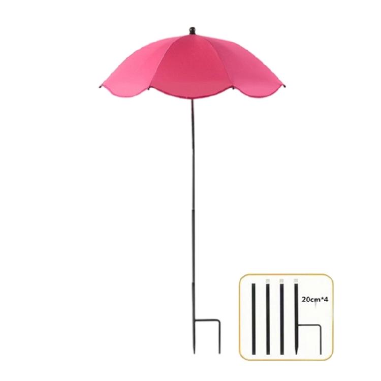 

Outdoor Plant Umbrella Flower Side Multifunctional Garden Umbrella Shade for Potted Plant Outdoor Planter Pot Garden рожевий червоний колір