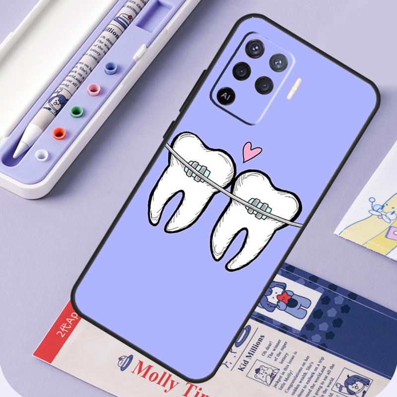 Dentist Tooth Pattern Case For OPPO A53 A31 A5 A9 A52 A72 A15 A83 A91 A93 A54 A74 A94 Find X3 Lite X5 Pro Cover