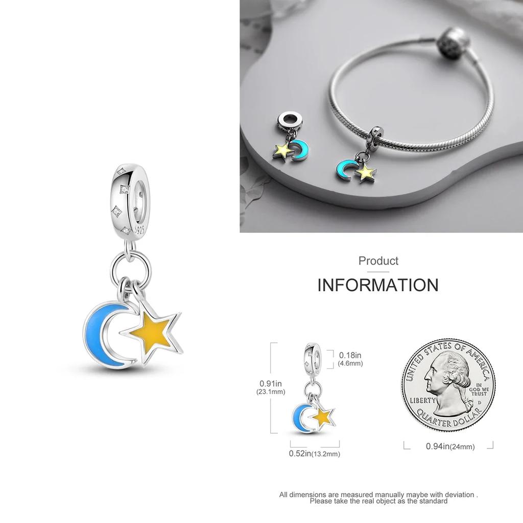 Colorful Copper Blue Glow-In-The-Dark Murano Princess Glass Beads Fits Original Bracelet Jewelry Set Accessories