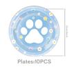 Blue and Pink Dog Paw Birthday Party Disposable Tableware Set