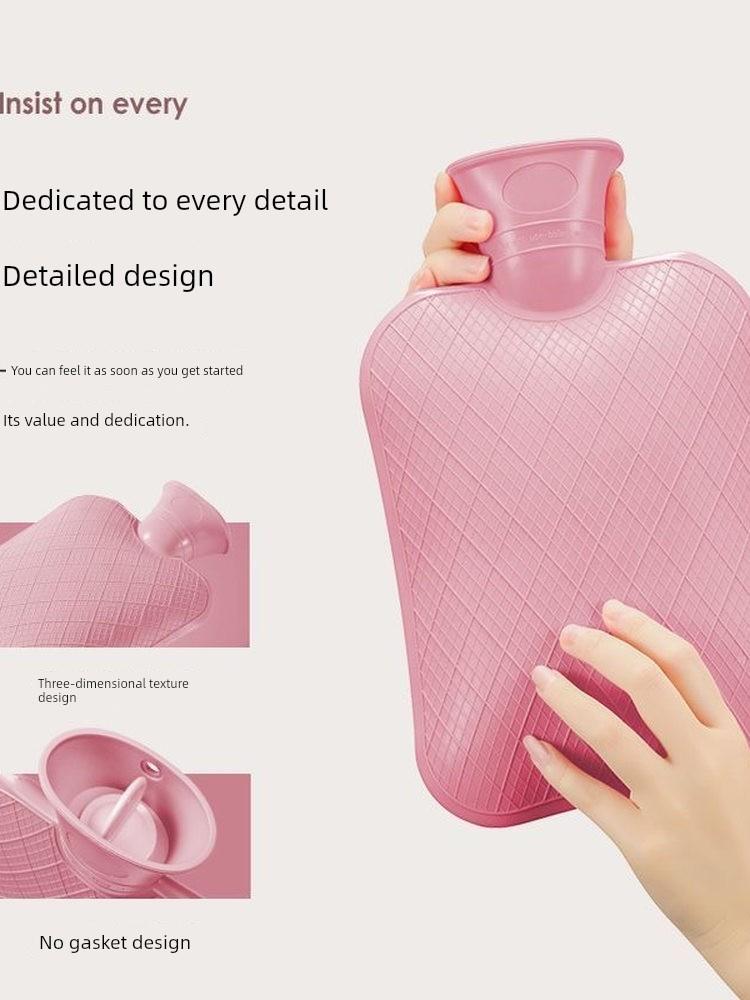 Pushun Pvc Hot Water Bottle, Water-Filled Warm Water Bag, Water-Heated Hand Warmer, Water-Filled Hot Compress, Warm Belly, Warm Waist, Warm Bed