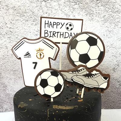 Topper de Cupcake Basketball Football Thème Sport Garçon Joyeux Anniversaire Décoration de Gâteau pour Fête d'Anniversaire d'Enfants