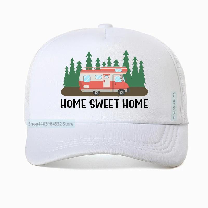 Motorhome RV Camping Camper Home Sweet Baseball Cap Outdoor Travel Adventure Dad hat Summer Unisex Mesh Visor Outdoor Sun Hats