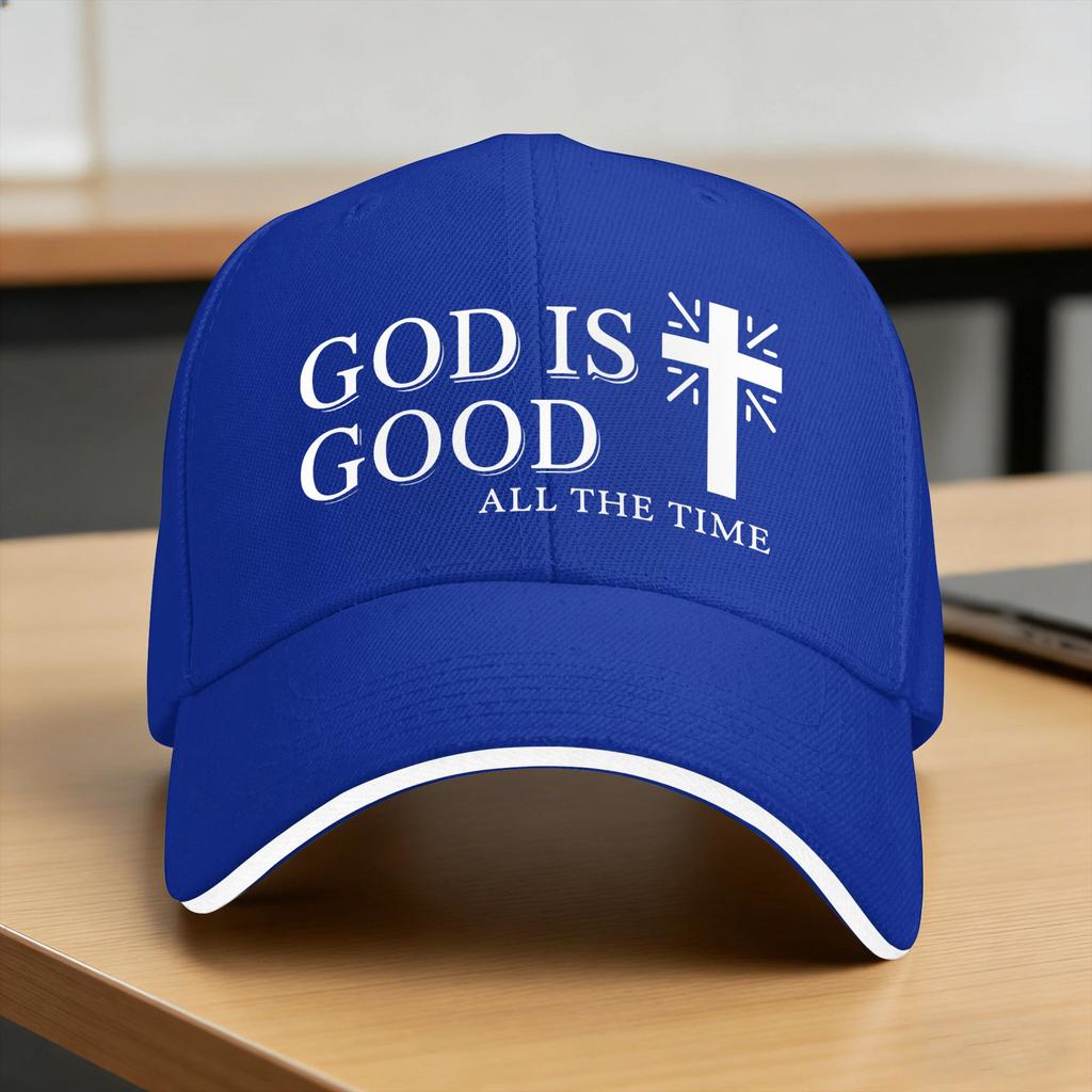 Gud är God Kristus Jesus Kors (2) Basebollkeps Unisex Design Hip Hop-kepsar Justerbar Vandring Fiske Snapback-keps Presentidé