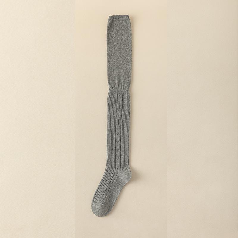 Wear Boots Piled Over Knee Socks Women'S Stockings Women'S Autumn And Winter Japanese Twist Pattern High Tube Knee Pads Thigh Socks