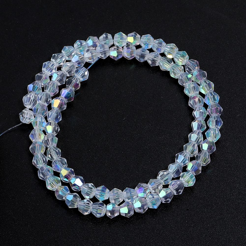 1String 3/4/6/8/10mm Transparent AB Color Crystal Beads Round Square Loose Spacer Glass Beads For DIY Bracelet Necklace Jewelry