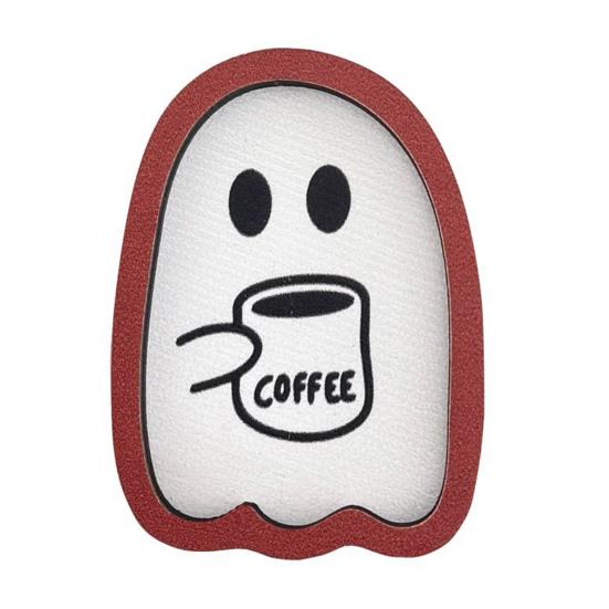 Halloween Coffee Ghost Decoration Wooden Ghost Sign Halloween Tabletop Centerpiece for Home Coffee Bar Tiered Tray Fireplace Shelf Table Decor