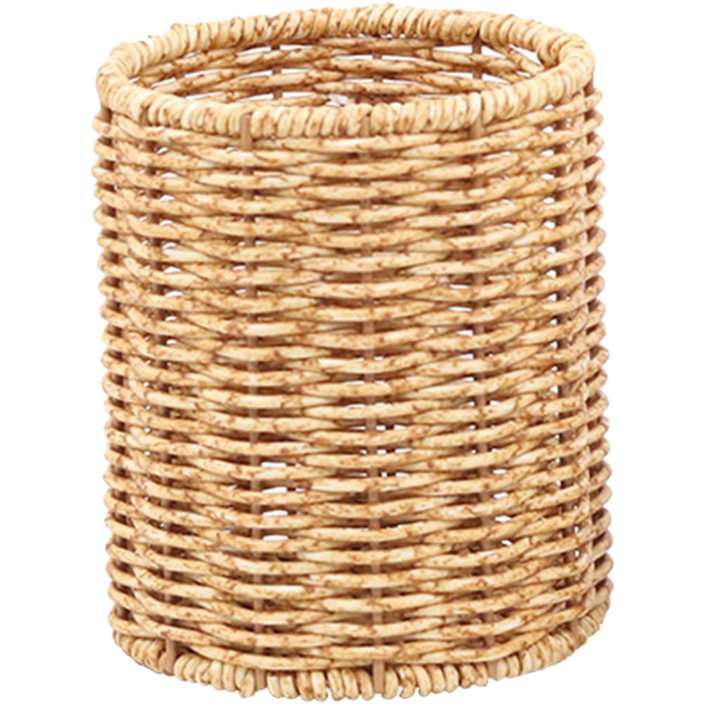 Porte-crayons en rotin Osier Porte-stylo Fait main Porte-pinceaux de maquillage Vase tissé Organisateur Récipient pour stylos gel Boho