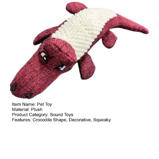 Squeaky Crocodile Dog Chew Toy Boredom Stress Relief Plush Crocodile Teething Toy Bite Resistant Stuffed Animal Plushie Pet Supplies