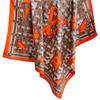 Women' Scarf 90X90 Brown and Orange - Geometric Pattern in an Artistic Style