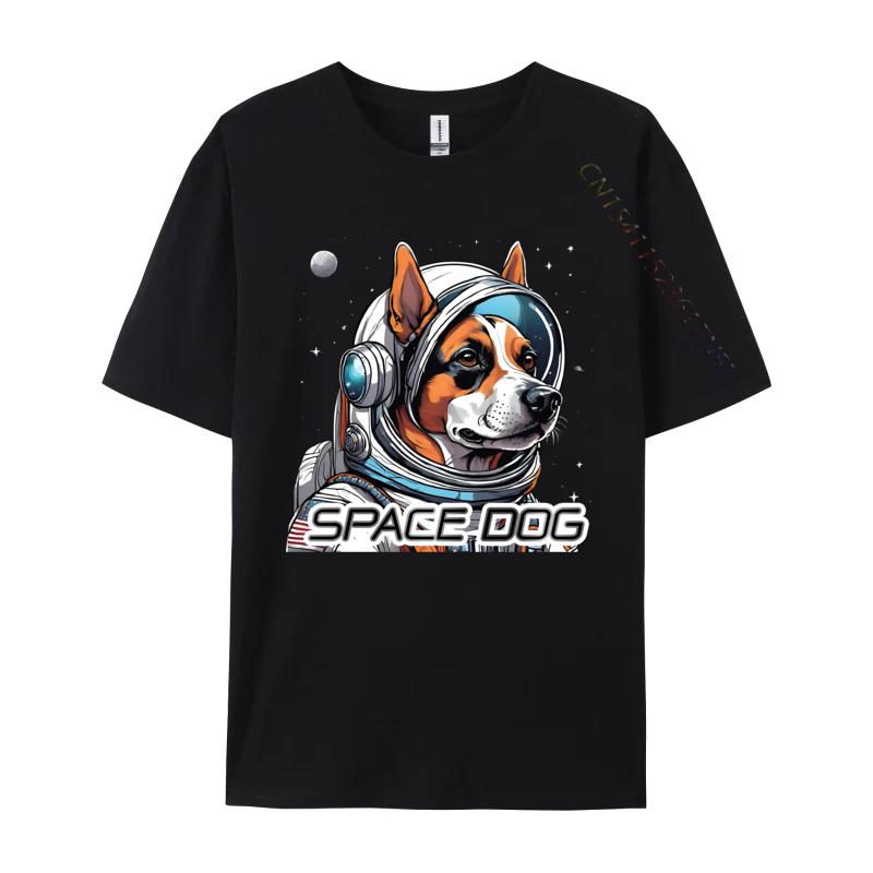Astronaut Dog Tshirt Tops Tees Dog In Space Tshirts Design Cotton Fabric Young Tops Tees Good Quality