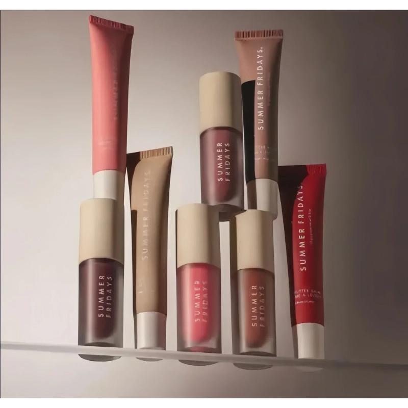 Summer Fridays New Dream Lip Oil Beige Lip Balm Smooth Soft Tube Mirror Lipstick Gloss Set Moisturizing Transparent Makeup Set