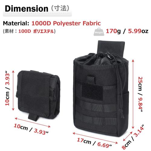 Azarxis Dump Pouch, Molle Pouch, Bag, Recovery Pouch, Airsoft Magazine Storage Utility Pouch, Molle System, Tactical Survival Equipment for Airsoft Pl