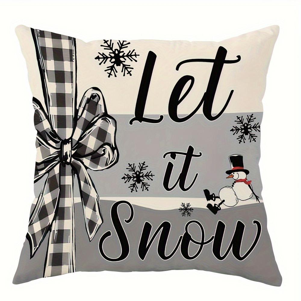 Christmas Decoration Pillowcase Merry Christmas Snowman Pattern Is Suitable for Home Living Room Room Sofa Cushion Cover