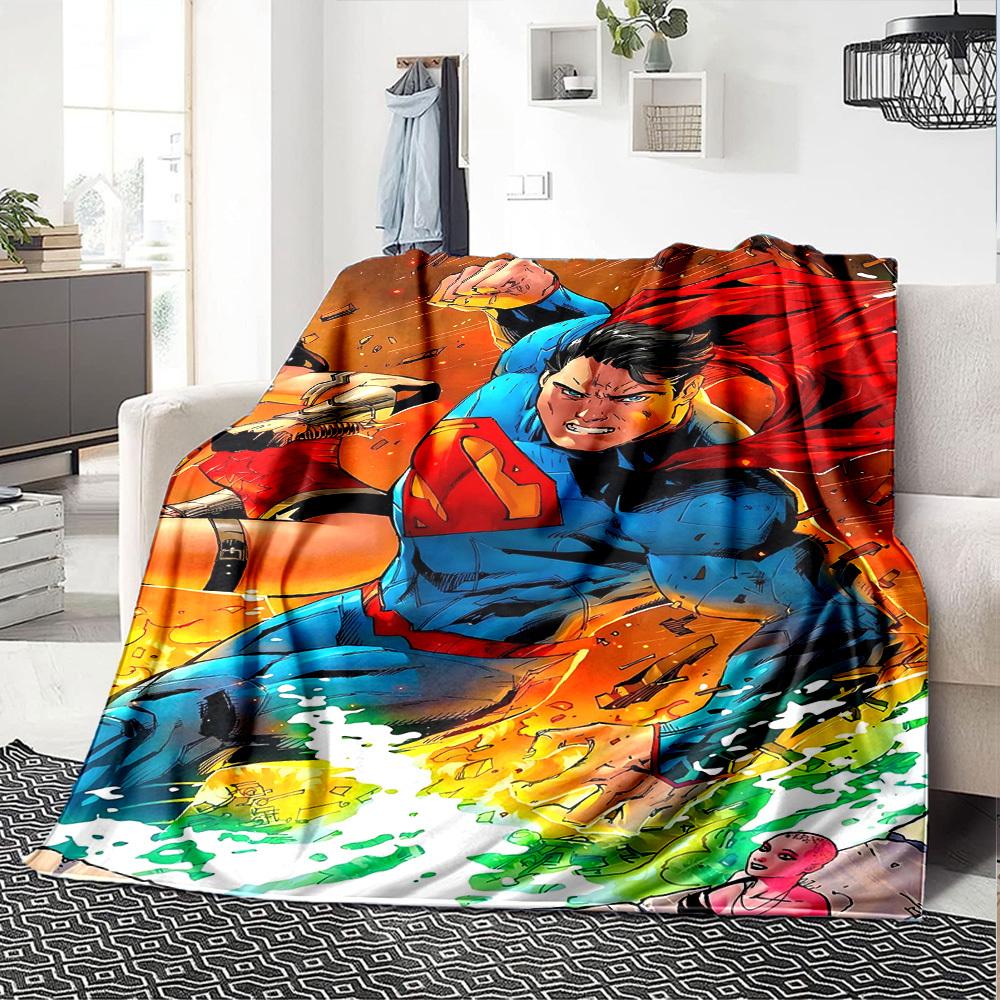 1pc The heroic Superman Flannel Blanket Soft Warm Throw for Home, Office, Travel, All-Season Cozy Bedding Gift L1456