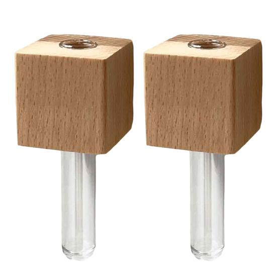 2 ks Mini Váza Magnet na Lednici Nástěnná Váza 3D Magnetický Dřevěný Držák na Vázu se Zkumavkou Připevnění na Lednici Váza do Kuchyně Ložnice Kanceláře