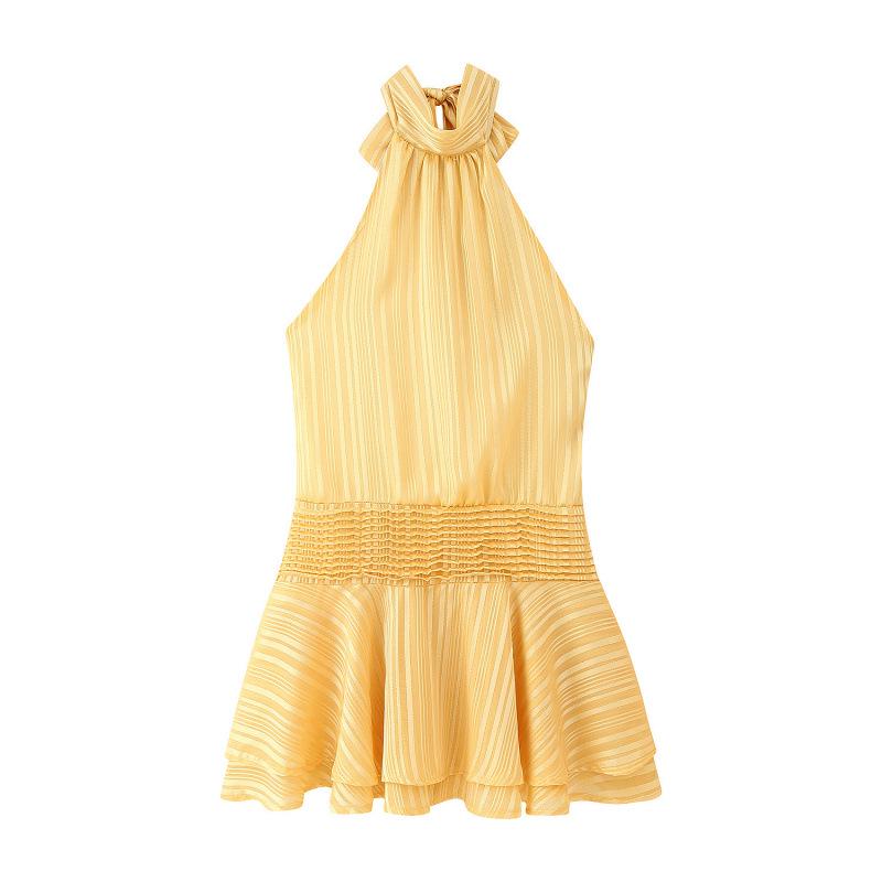 Halter Neck Satin Dress - European & American Women's Fashion