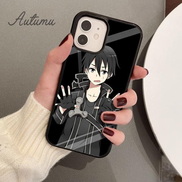Kirito Schwert Art Online Telefon Fall für iPhone 11 12 13 14 Pro Max mini X XR XS SE 2020 6S 7 8 Plus Samsung Galaxy S21 S22 Abdeckung