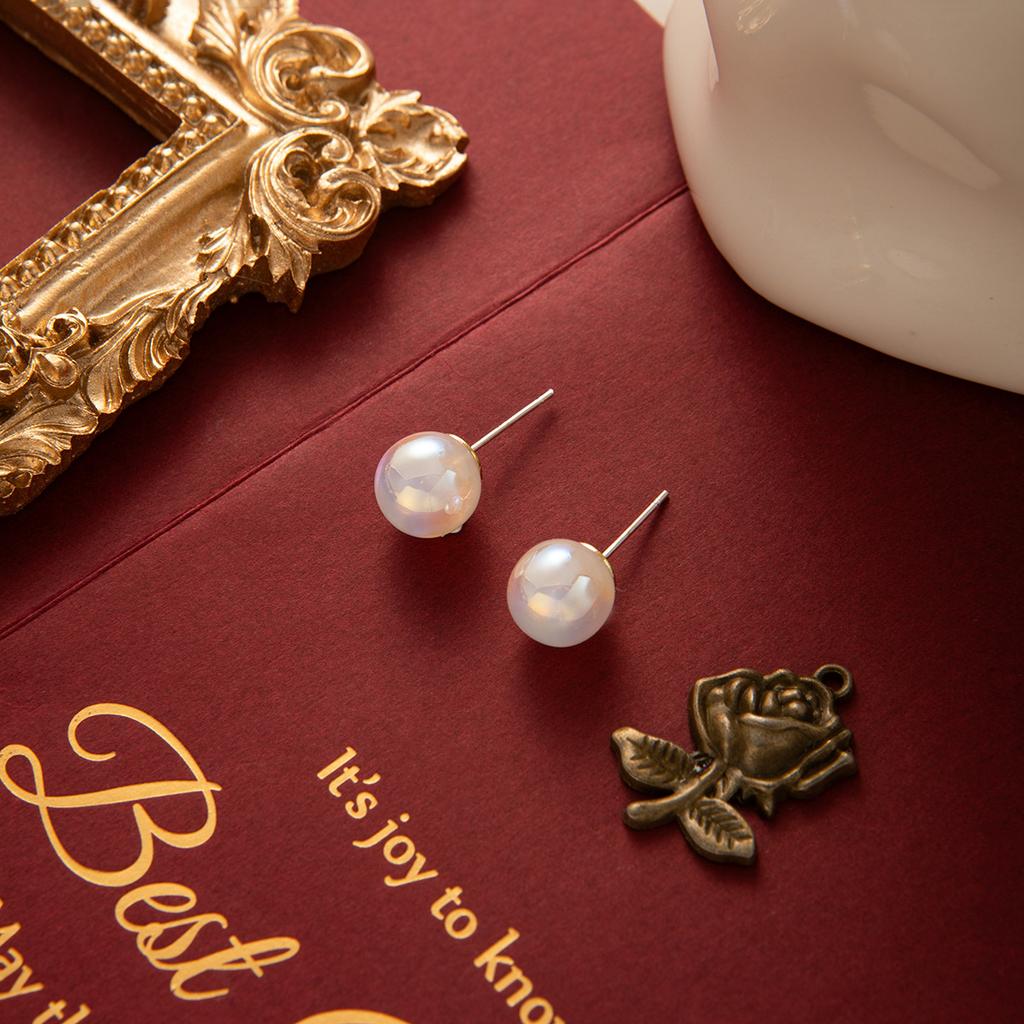 Kolczyki Wtykane Premium Sense Simple Light Luxury do Dziurek w Uszach Kolor Syrenki Ji Duże Kolczyki z Perłami Zimny Wiatr Francuskie Kolczyki