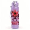1PC Red Rose Valentine Dark Art Print 750ml Color Plastic Sports Water Bottle Leakproof Flip Straw Lid Suitable for Sports Office Home Use