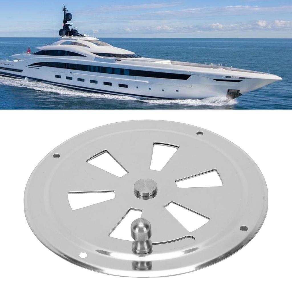 Kabinenlüftungsplatte Edelstahl Boot Rundes Lüftungsgitter Lüftungsabdeckung mit seitlichem Griffknopf für Marineboot Yacht