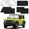 ZATOOTO Car Curtains for Suzuki Jimny & Sierra JB64/JB74, Magnetic Car Sunshades for Front/Rear/Both Sides, Blackout, Set of 6, Black (CT106-BK6)