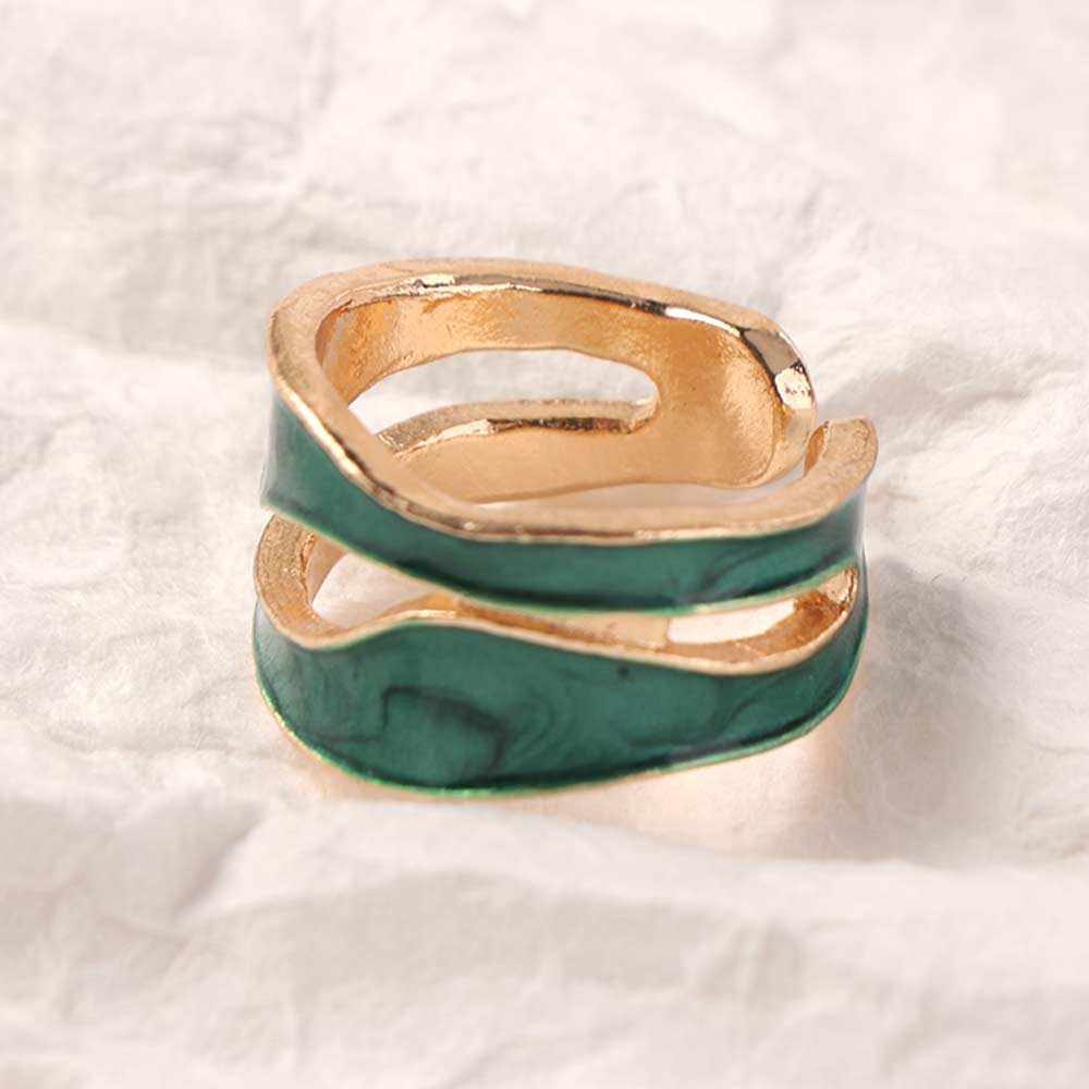 Irregular Shape Adjustable Ring White Color Open Ring Gifts Metal Ring  Women