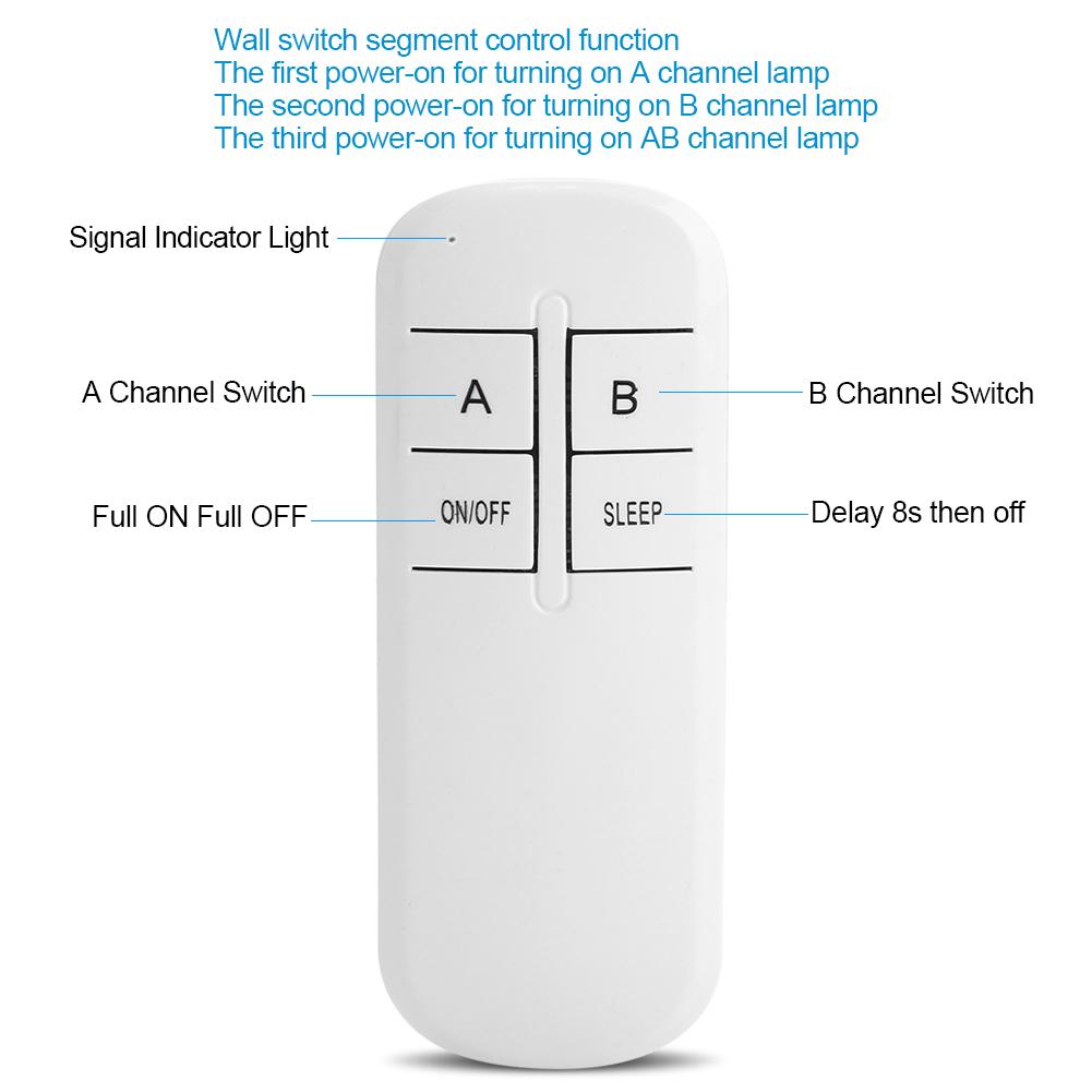220V Light Lamp Controller Receiver Transmitter Wireless Remote Control Switch System 2 Channel
