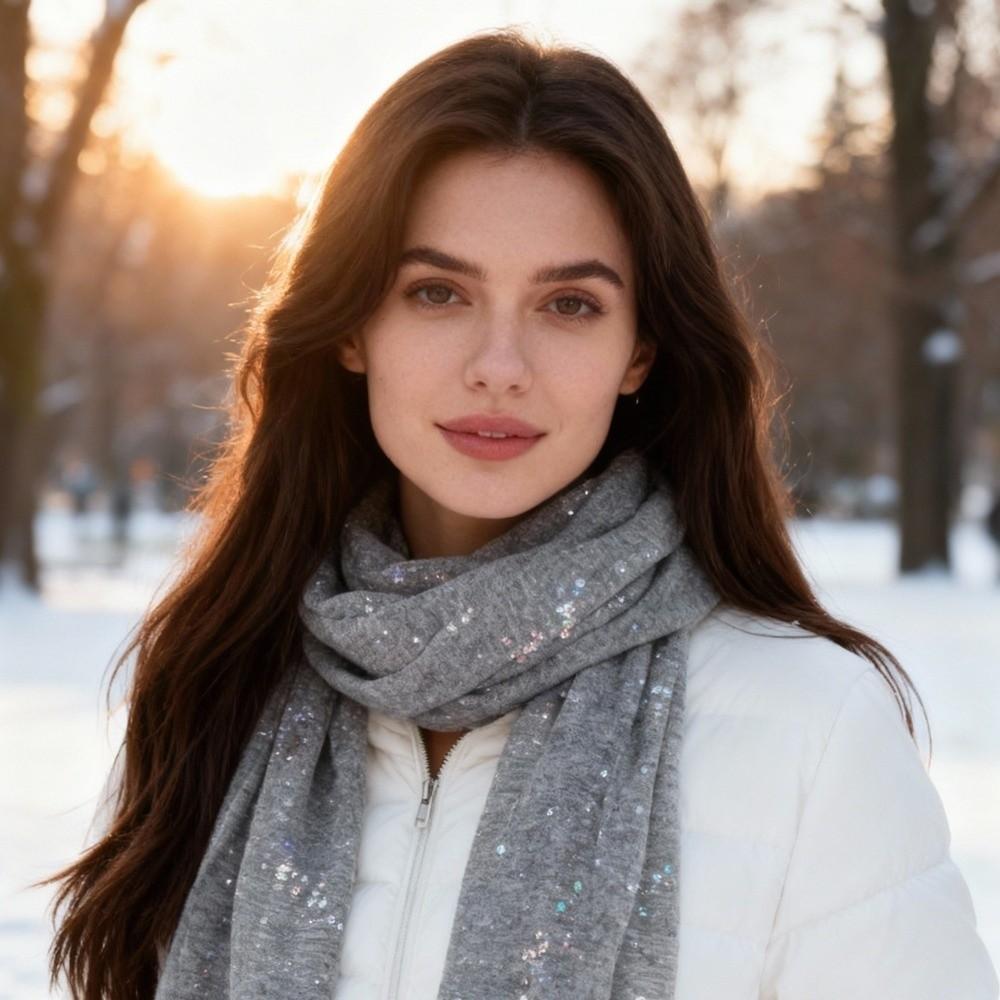 155×70cm Sequin Scarf Thin Transparent Hijab Luxury Headscarf  for Women