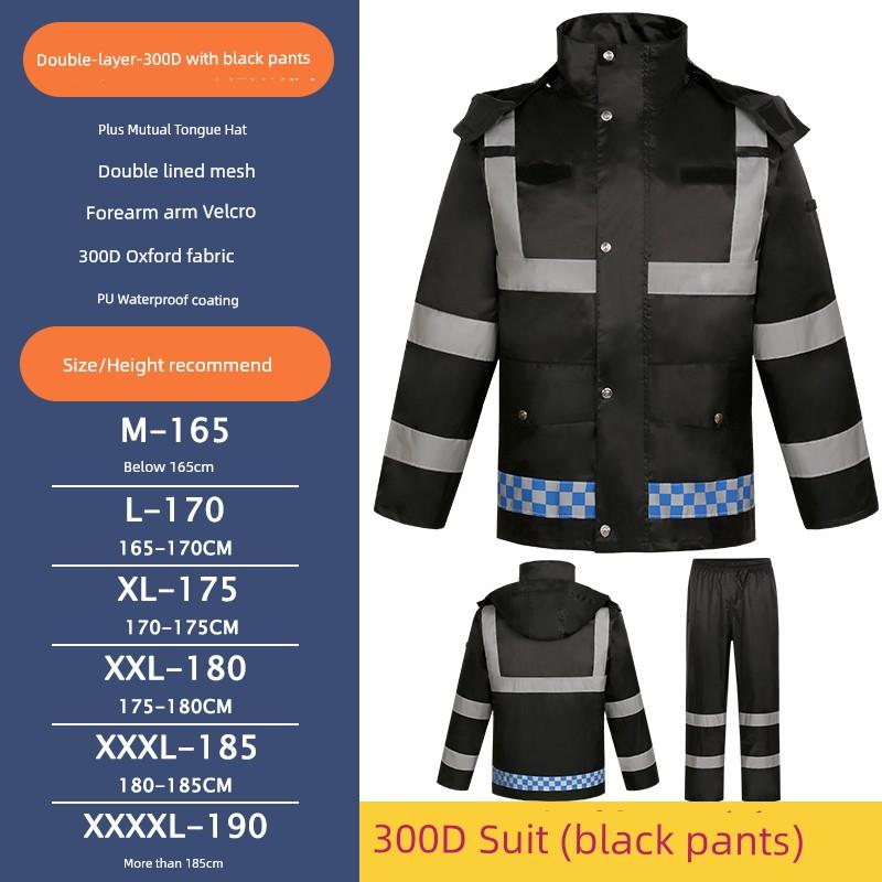 Reflective Raincoat Fluorescent Green Road Rescue Road Maintenance Traffic Duty Raincoat Suit Separates Cycling Waterproof Clothing